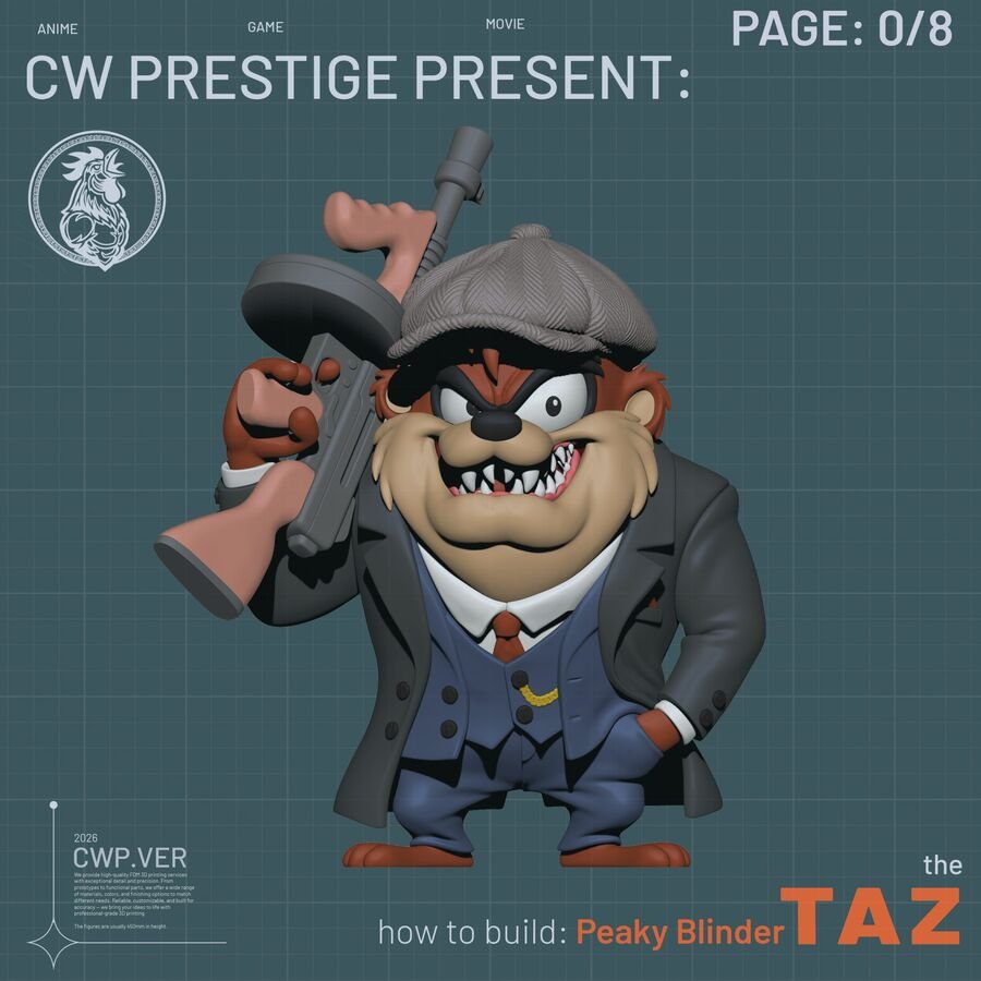Página do guia de montagem do Taz