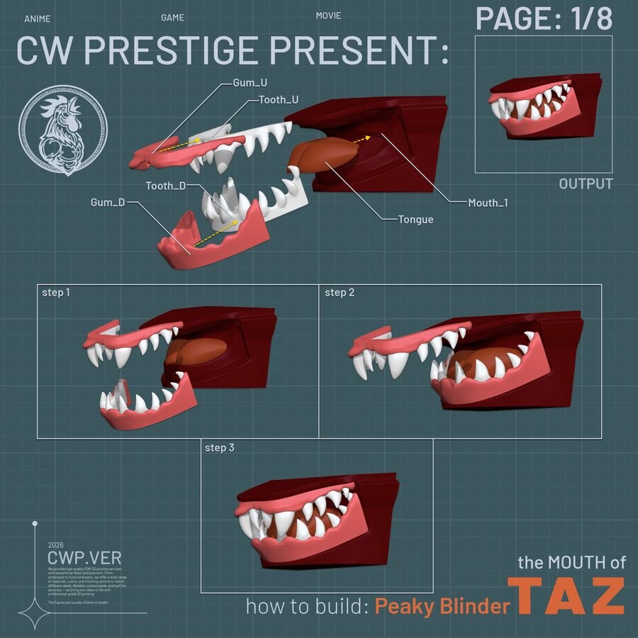 Página do guia de montagem do Taz